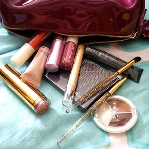 Ulta Purple Makeup Bag w/New Makeup